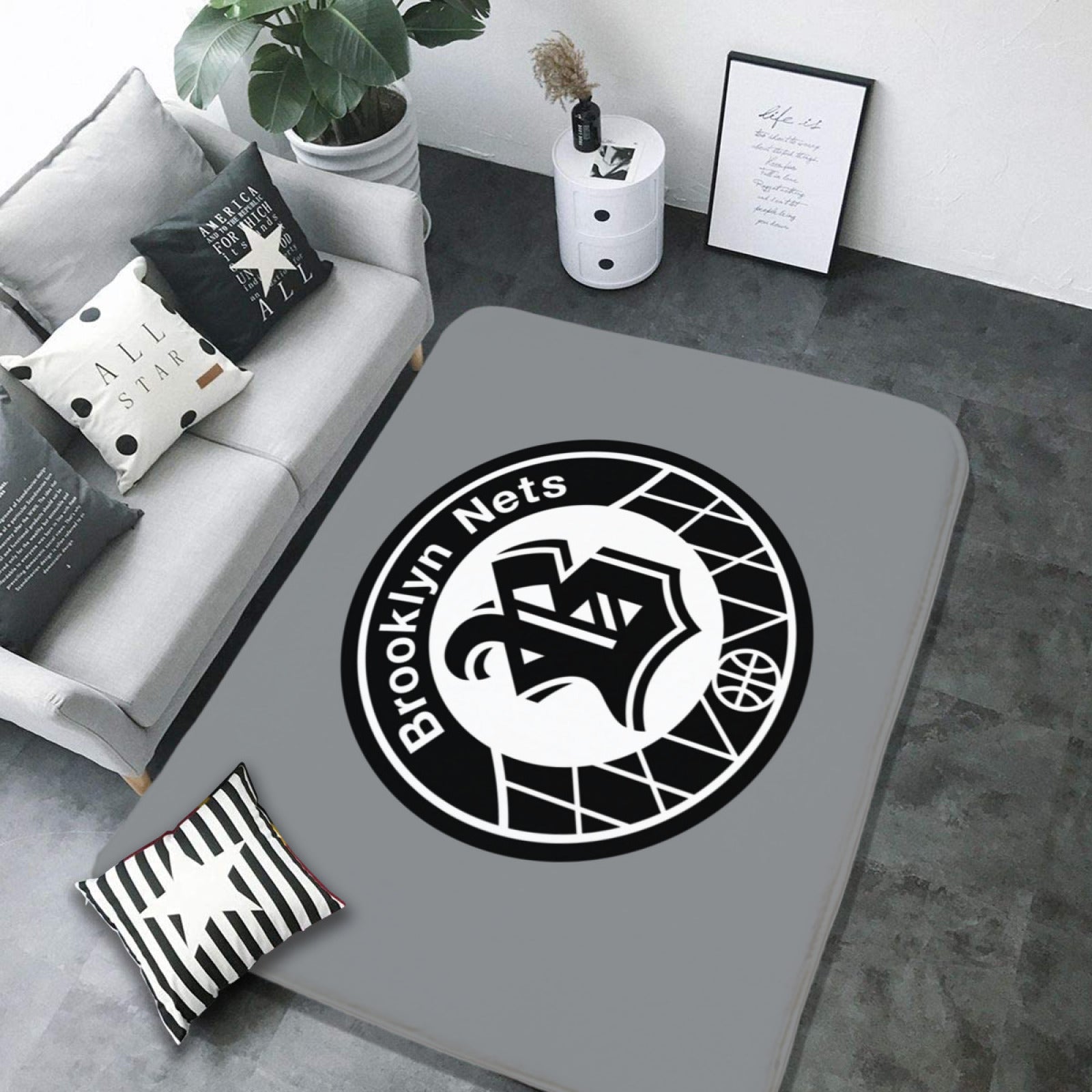 Brooklyn Basketball Nets Carpet Living Room Bedroom Mats Kitchen Bathroom Rugs