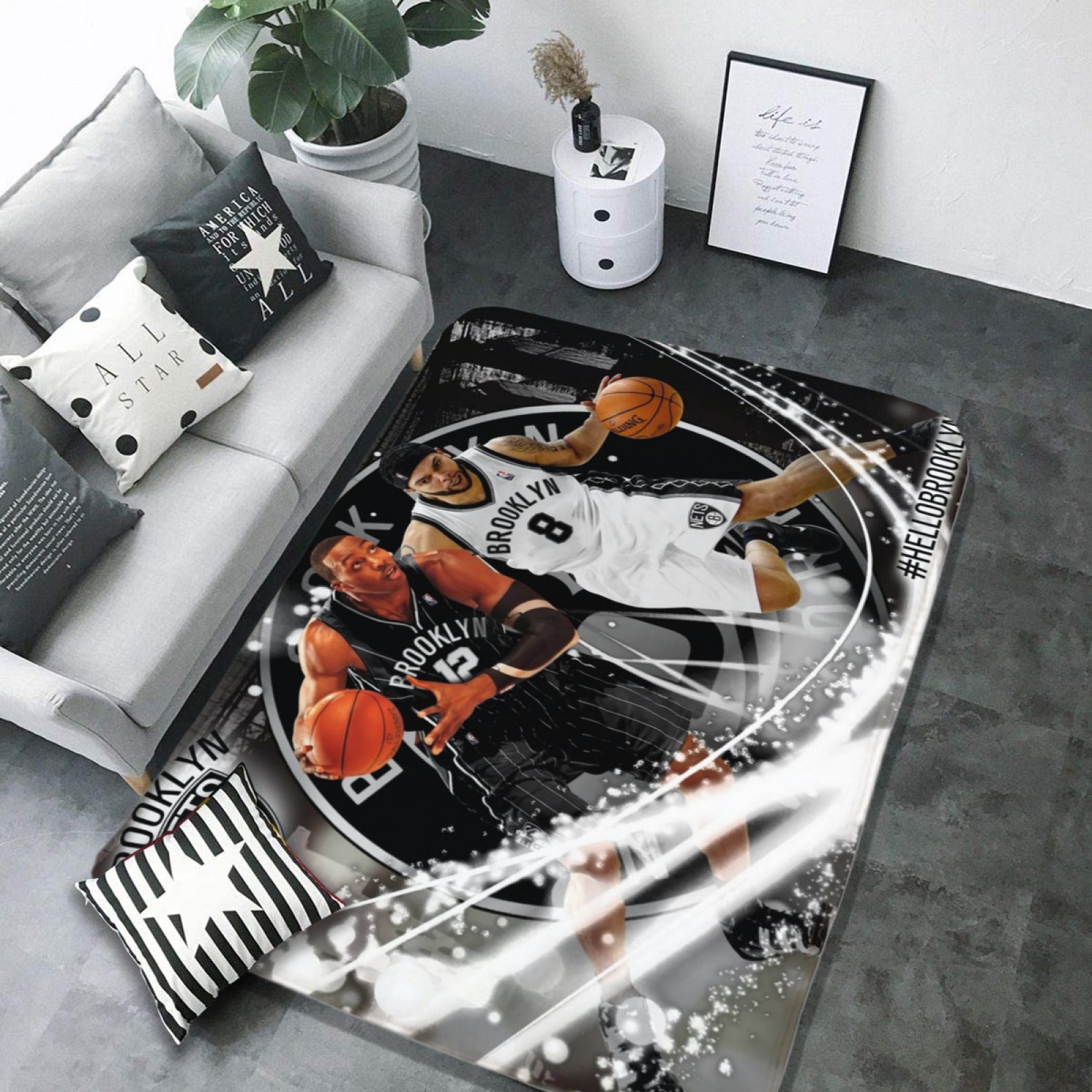 Brooklyn Basketball Nets Carpet Living Room Bedroom Mats Kitchen Bathroom Rugs