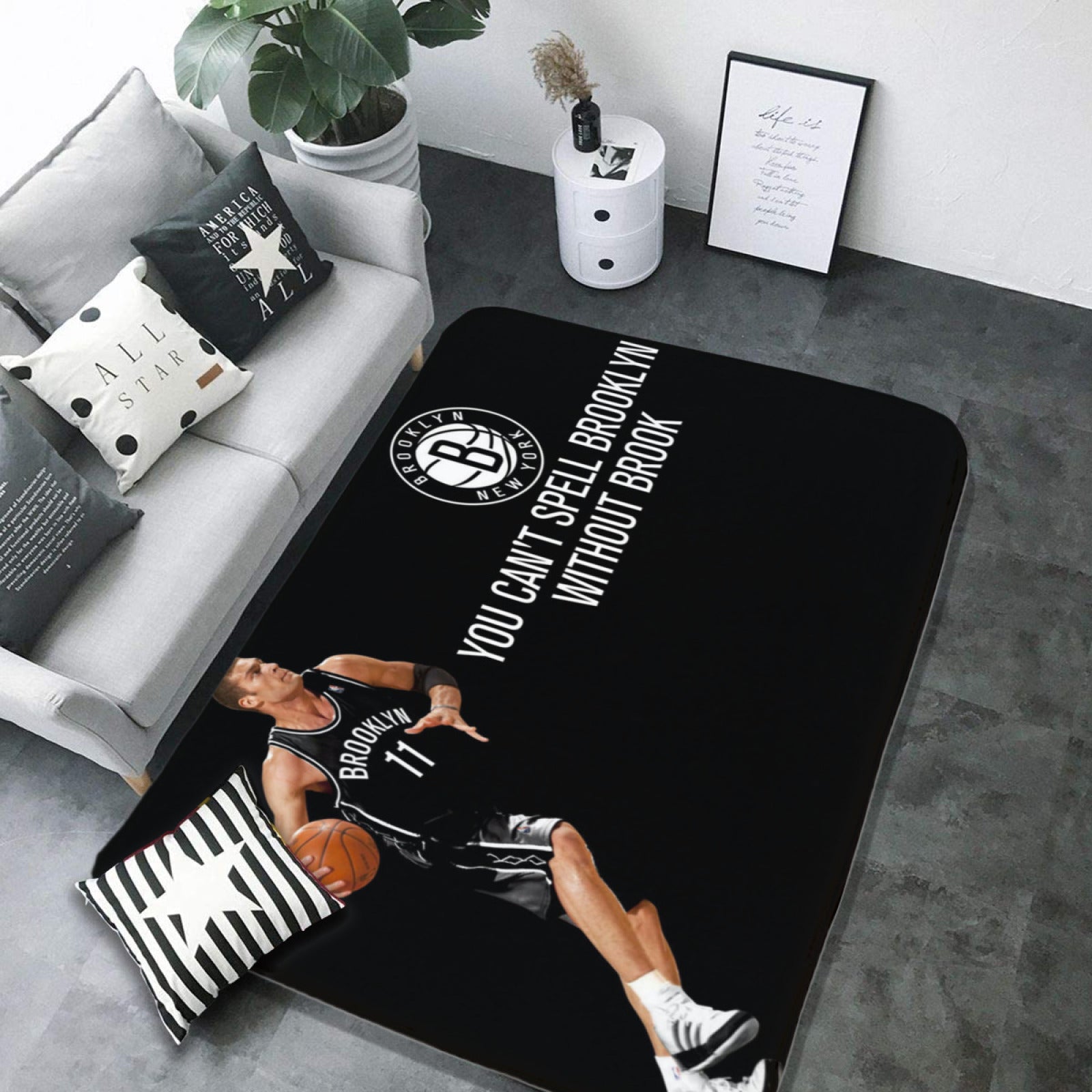 Brooklyn Basketball Nets Carpet Living Room Bedroom Mats Kitchen Bathroom Rugs