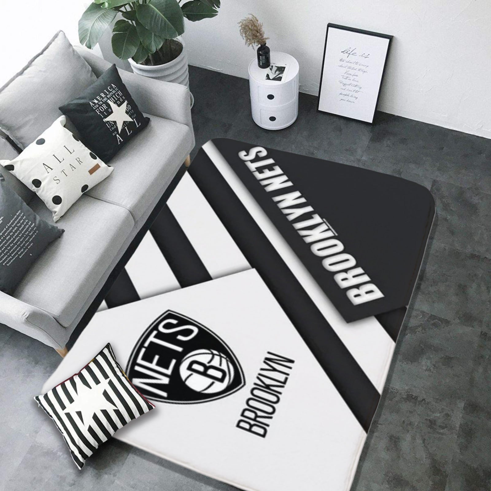 Brooklyn Basketball Nets Carpet Living Room Bedroom Mats Kitchen Bathroom Rugs
