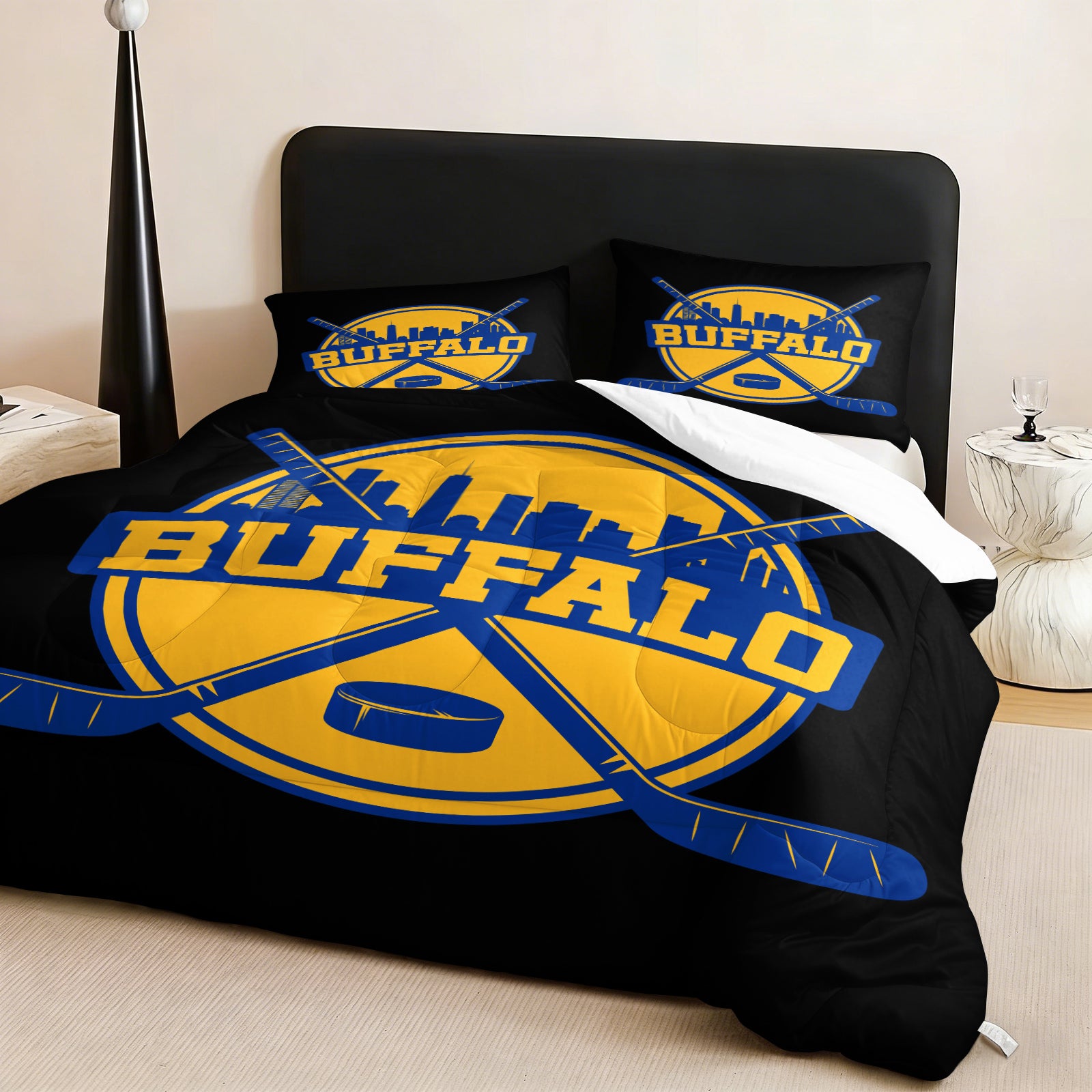 Buffalo Sabres Hockey League Comforter Pillowcase Sets Blanket All Season Reversible Quilted Duvet