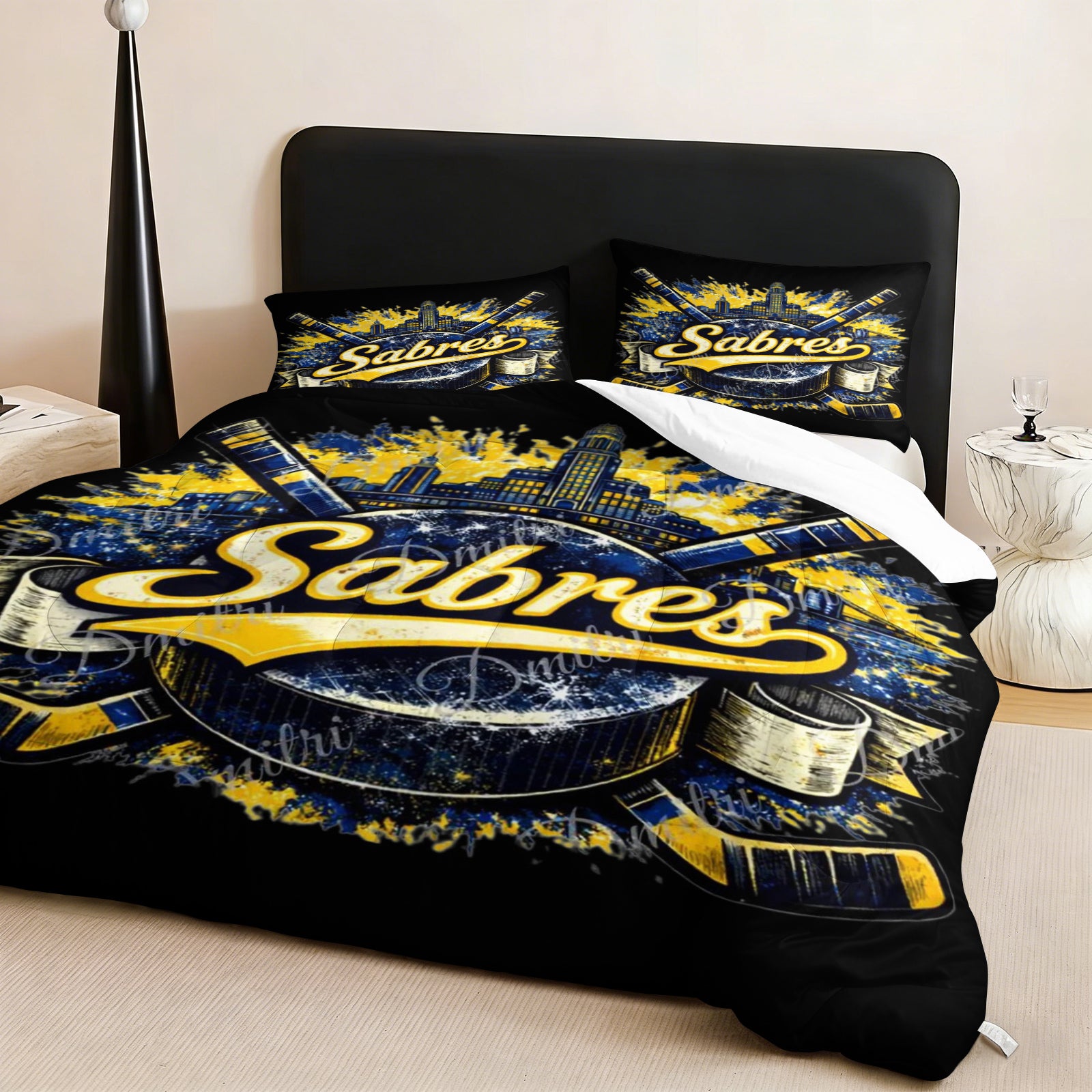 Buffalo Sabres Hockey League Comforter Pillowcase Sets Blanket All Season Reversible Quilted Duvet