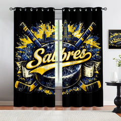 Buffalo Sabres Blackout Curtains Drapes For Window Treatment Set