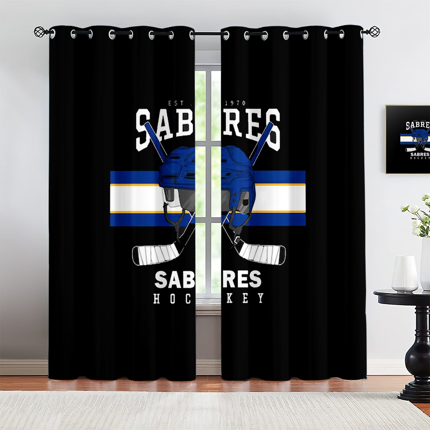 Buffalo Sabres Blackout Curtains Drapes For Window Treatment Set