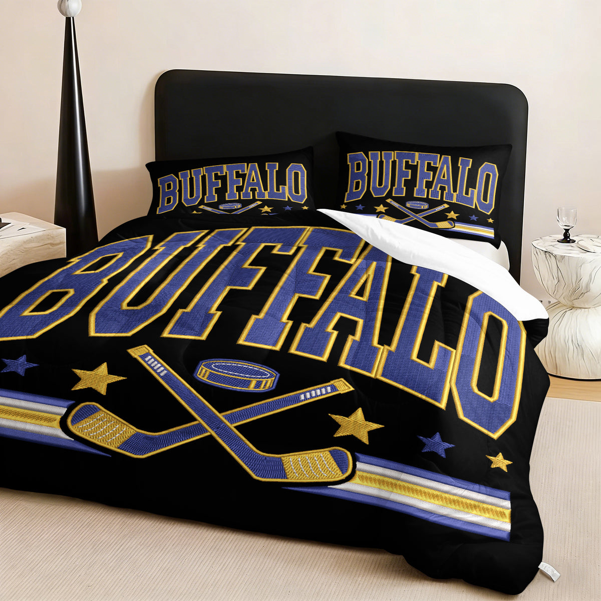 Buffalo Sabres Hockey League Comforter Pillowcase Sets Blanket All Season Reversible Quilted Duvet