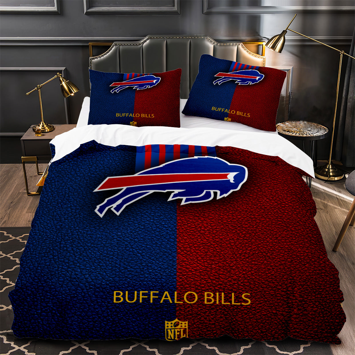 Buffalo Bills Football Duvet Cover Quilt Case Pillowcase Bedding Set Without Filler