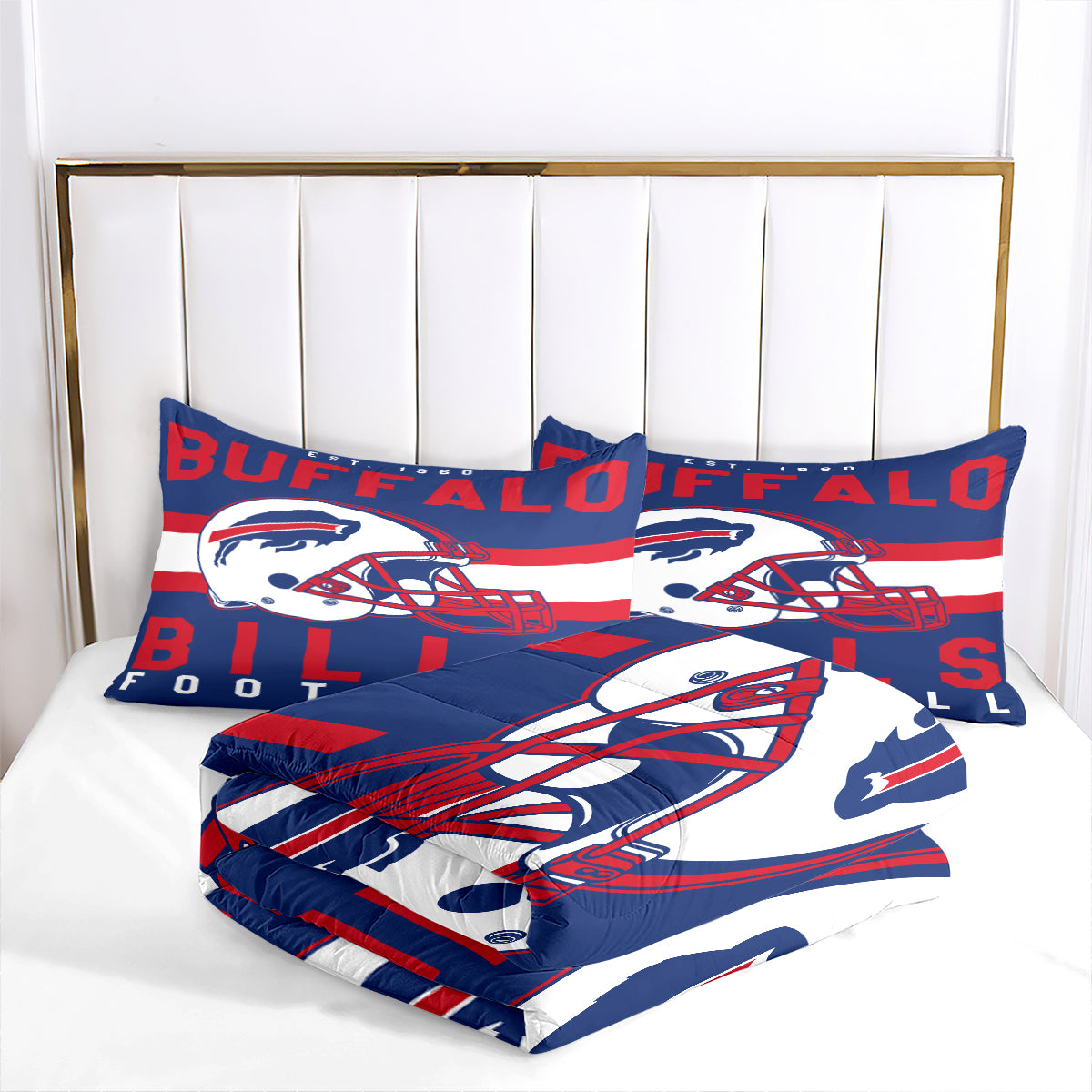 Buffalo Football Bills Comforter Pillowcase Sets Blanket All Season Reversible Quilted Duvet