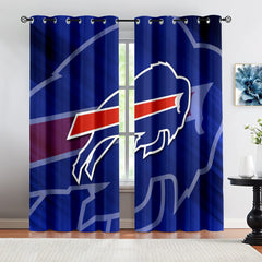 Buffalo Football League Bills Curtains Blackout Window Treatments Drapes Room Decor