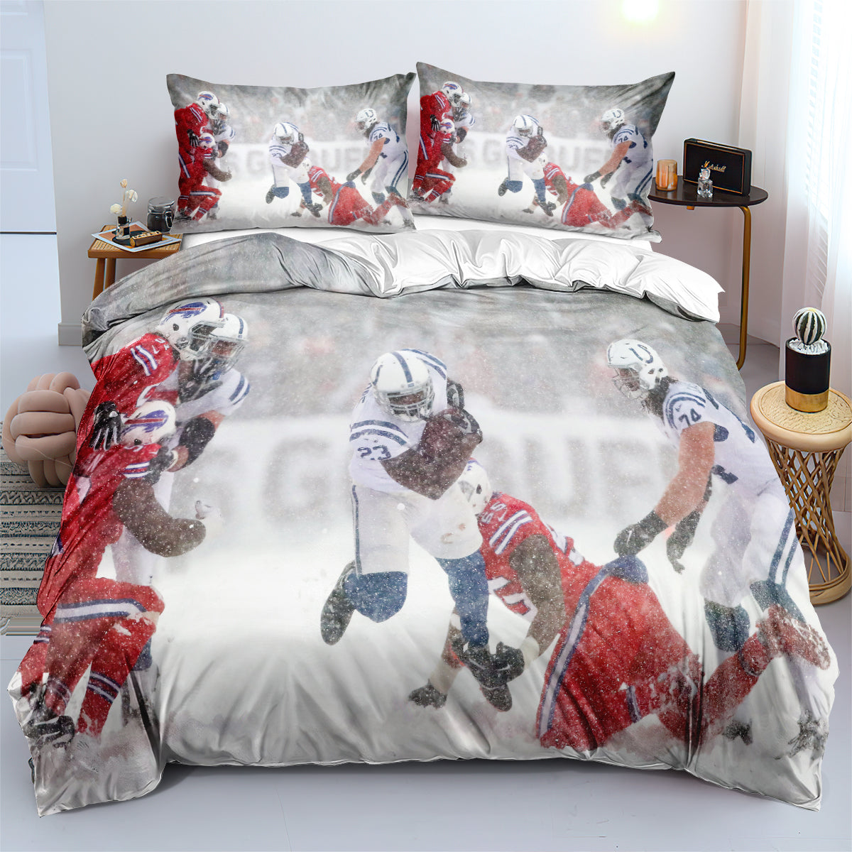 Buffalo Football League Bills Duvet Cover Quilt Cover Pillowcase Bedding Set