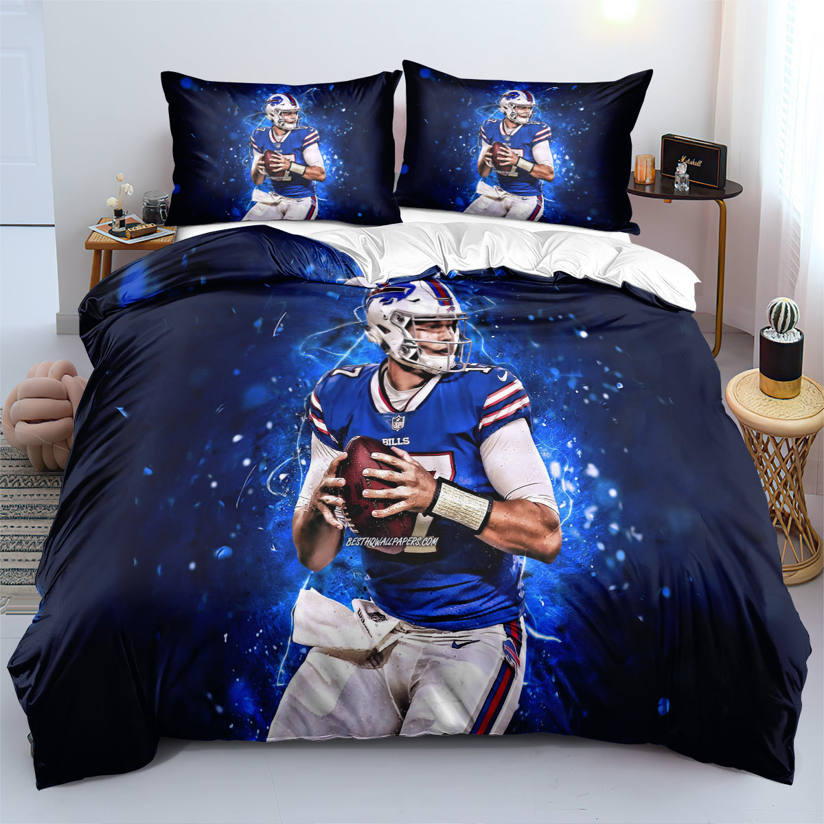 Buffalo Football League Bills Duvet Cover Quilt Cover Pillowcase Bedding Set