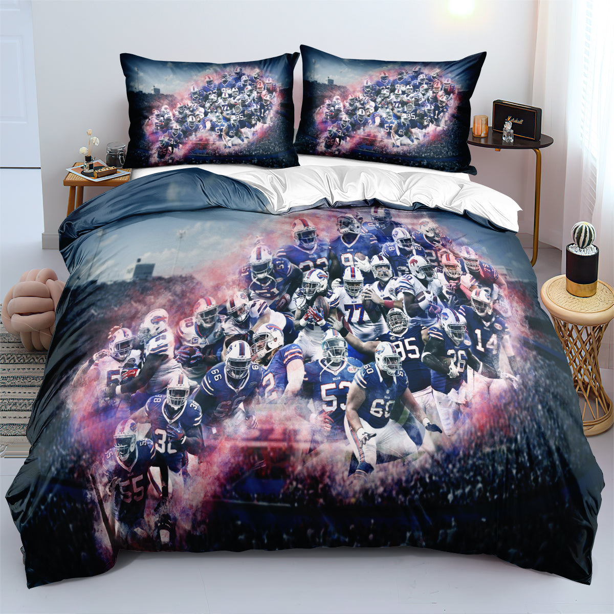 Buffalo Football League Bills Duvet Cover Quilt Cover Pillowcase Bedding Set