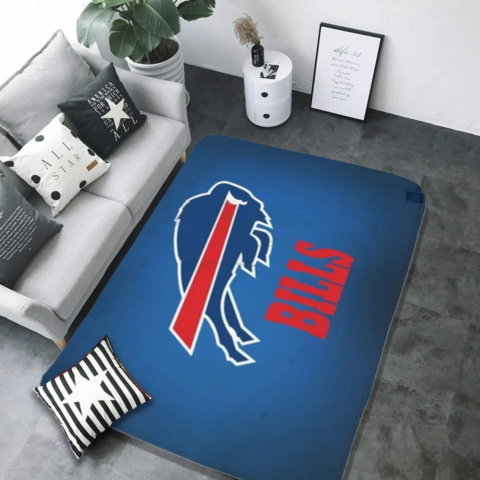 Buffalo Bills Football Team Carpet Living Room Bedroom Mats Kitchen Bathroom Rugs