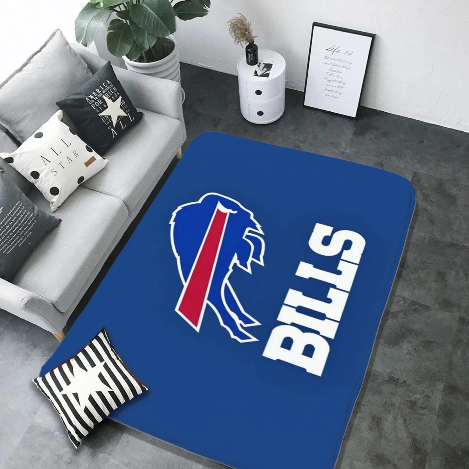 Buffalo Bills Football Team Carpet Living Room Bedroom Mats Kitchen Bathroom Rugs