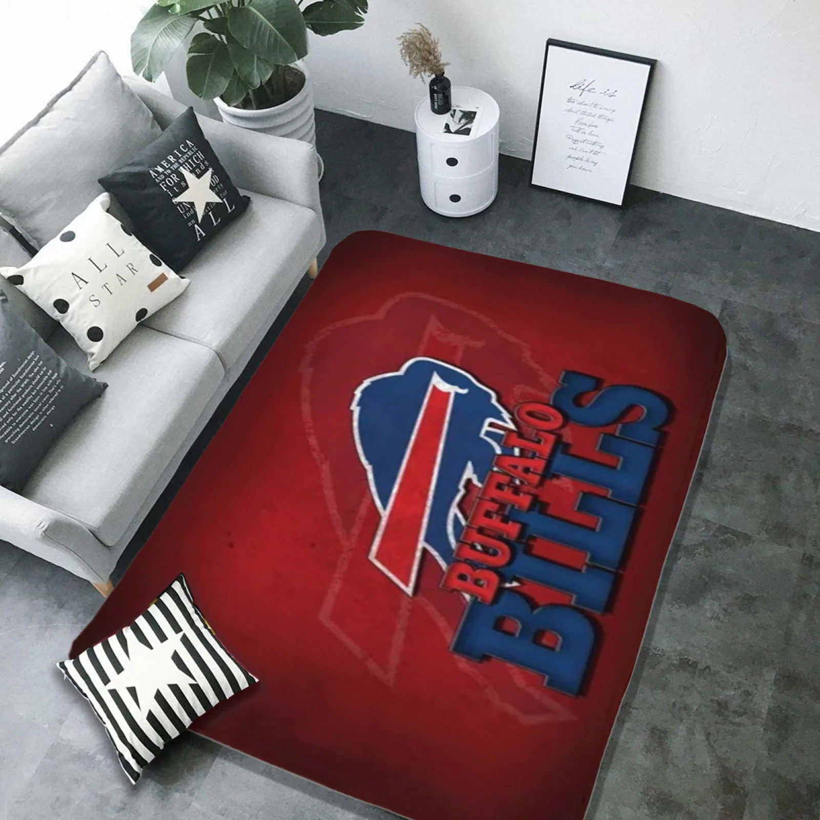 Buffalo Bills Football Team Carpet Living Room Bedroom Mats Kitchen Bathroom Rugs