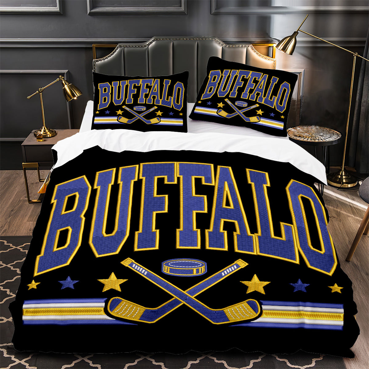 Buffalo Sabres Hockey Duvet Cover Quilt Case Pillowcase Bedding Set Without Filler
