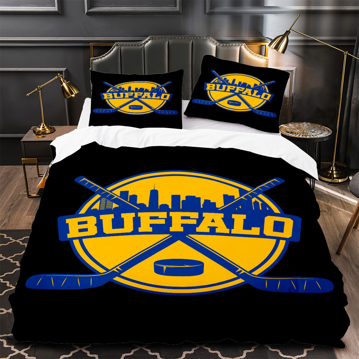 Buffalo Sabres Hockey Duvet Cover Quilt Case Pillowcase Bedding Set Without Filler