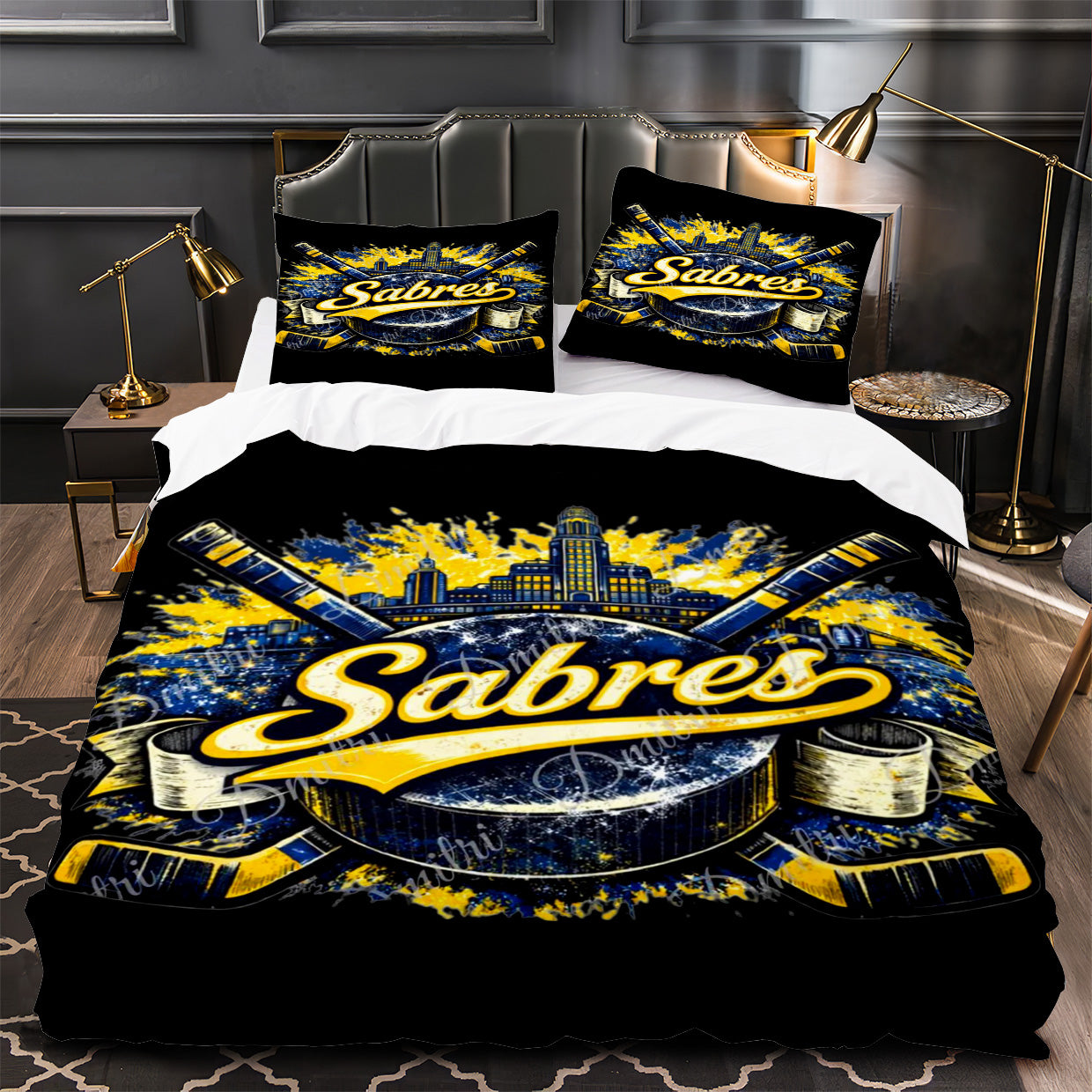 Buffalo Sabres Hockey Duvet Cover Quilt Case Pillowcase Bedding Set Without Filler
