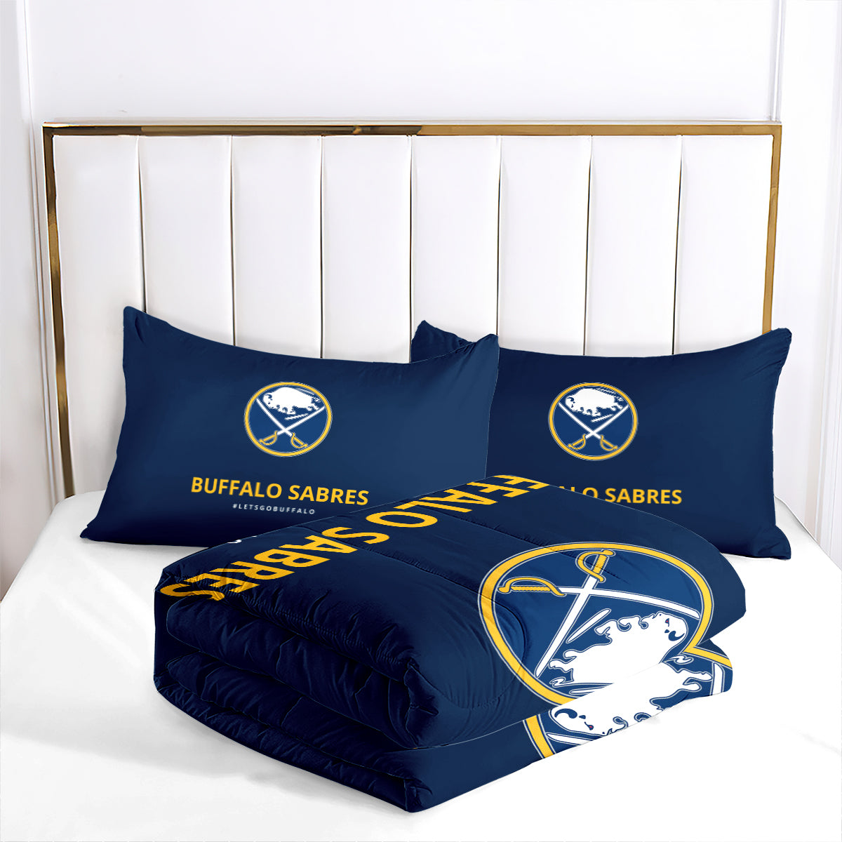 Buffalo Sabres Hockey League Comforter Pillowcase Sets Blanket All Season Reversible Quilted Duvet