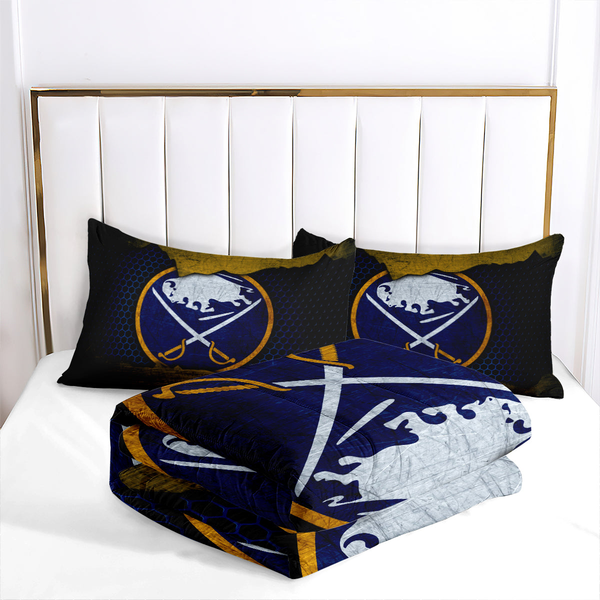 Buffalo Sabres Hockey League Comforter Pillowcase Sets Blanket All Season Reversible Quilted Duvet
