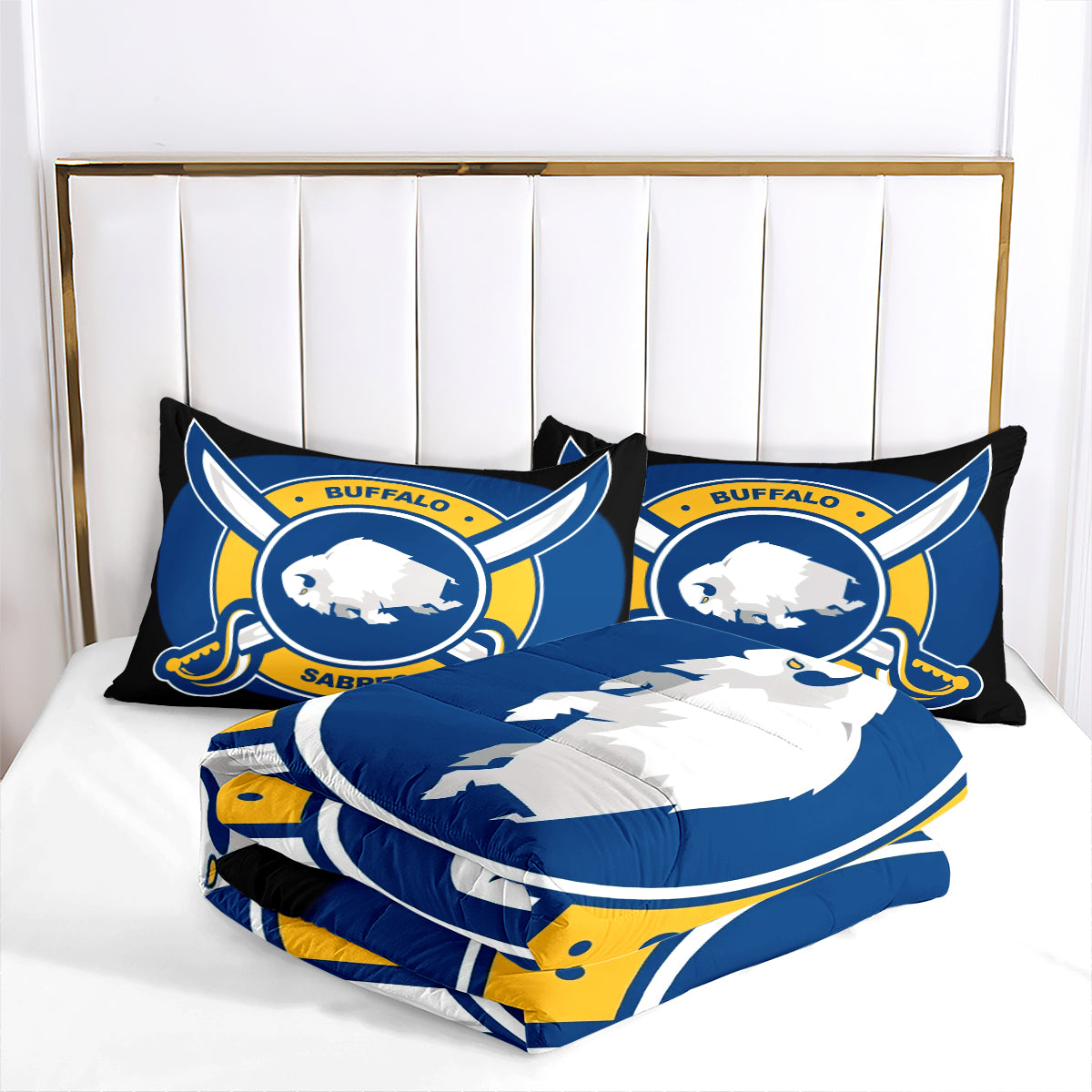Buffalo Sabres Hockey League Comforter Pillowcase Sets Blanket All Season Reversible Quilted Duvet