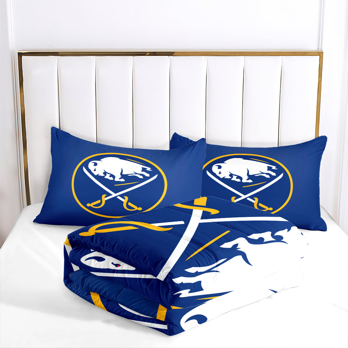 Buffalo Sabres Hockey League Comforter Pillowcase Sets Blanket All Season Reversible Quilted Duvet