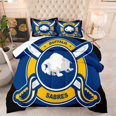 Buffalo Sabres Hockey League Comforter Pillowcase Sets Blanket All Season Reversible Quilted Duvet