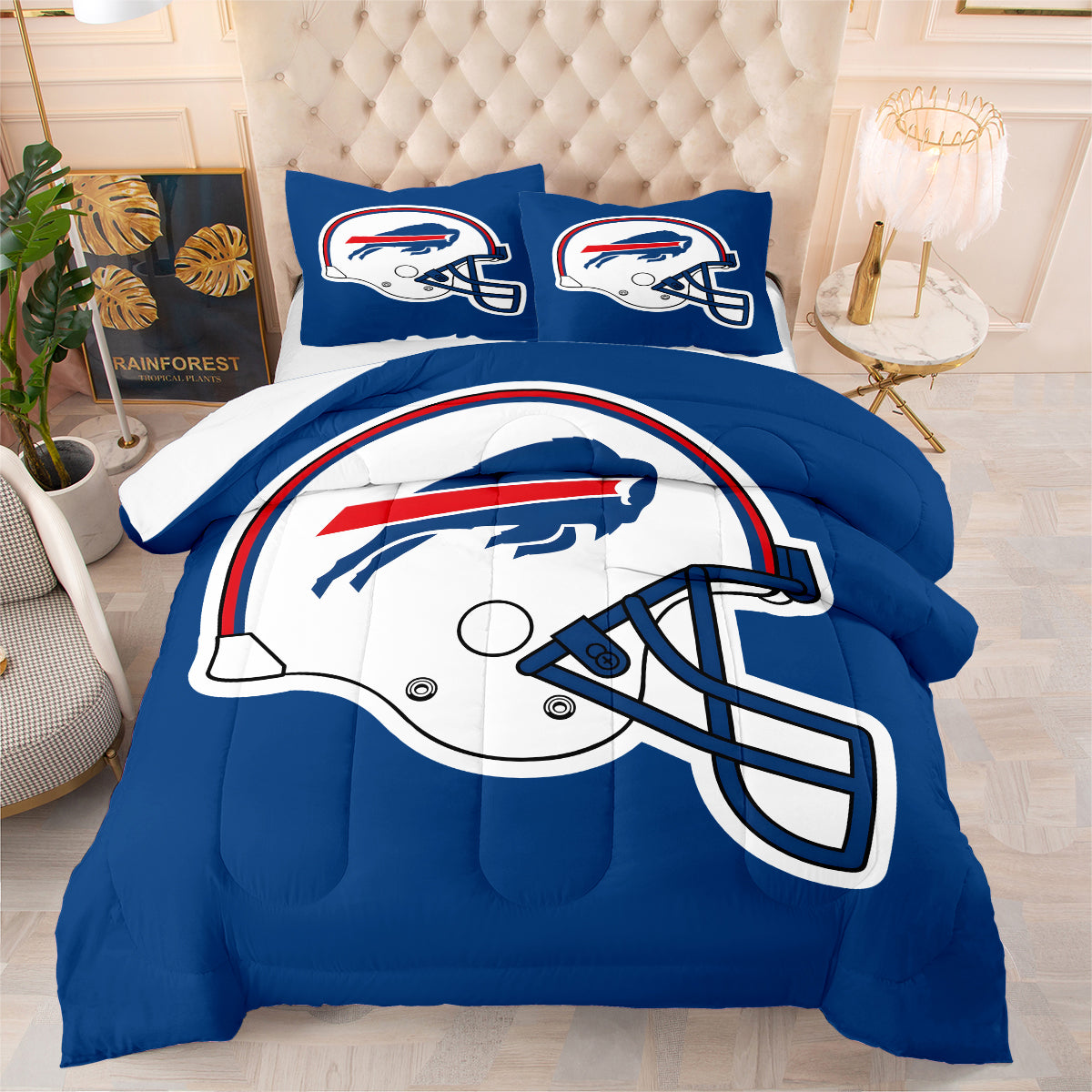 Buffalo Football Bills Comforter Pillowcase Sets Blanket All Season Reversible Quilted Duvet