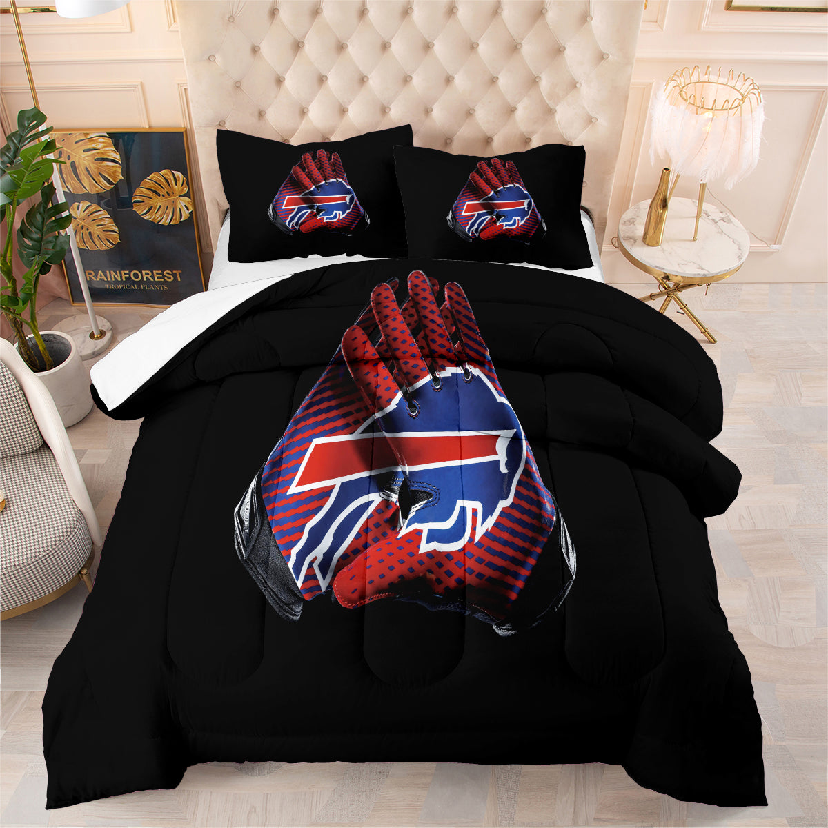 Buffalo Football Bills Comforter Pillowcase Sets Blanket All Season Reversible Quilted Duvet