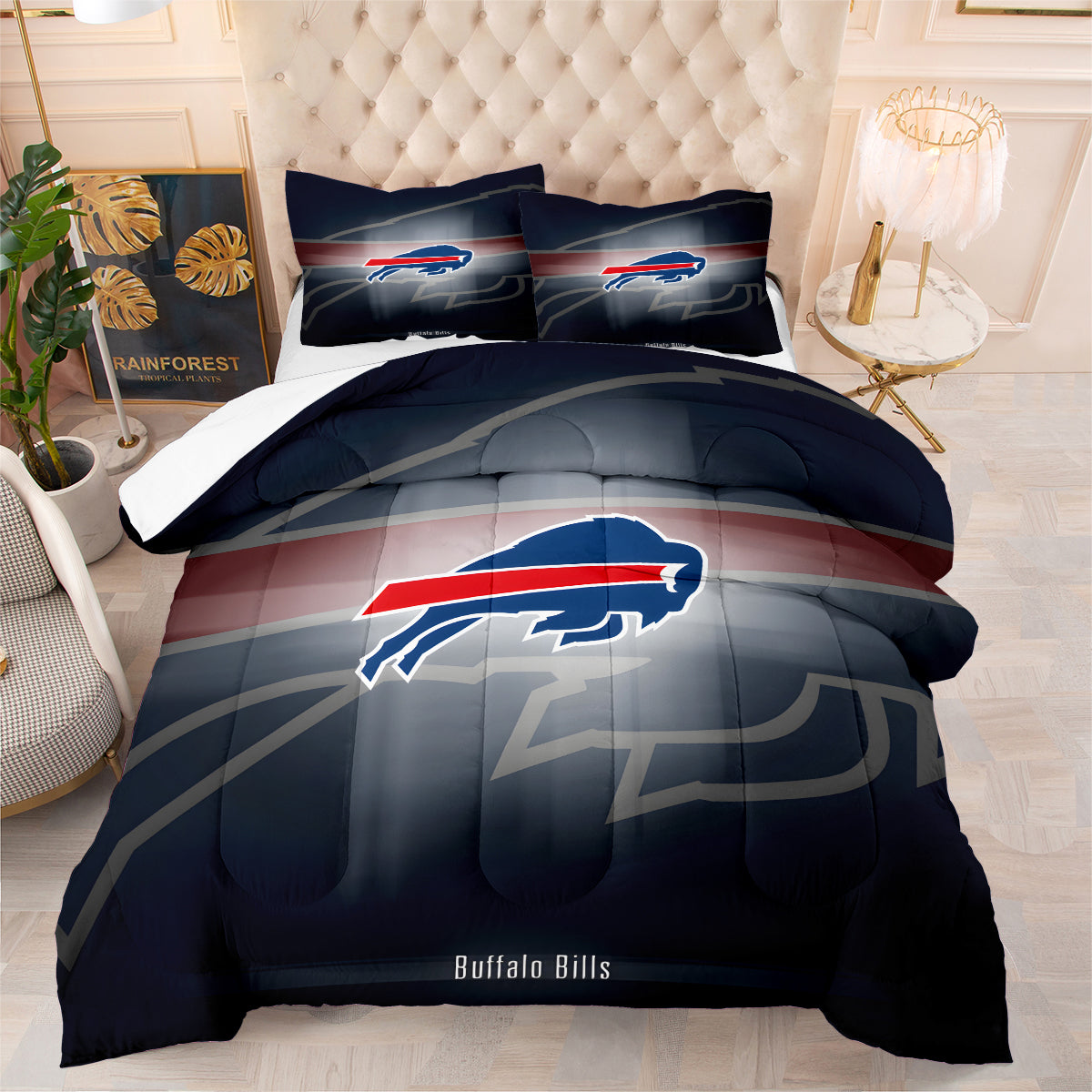 Buffalo Football Bills Comforter Pillowcase Sets Blanket All Season Reversible Quilted Duvet