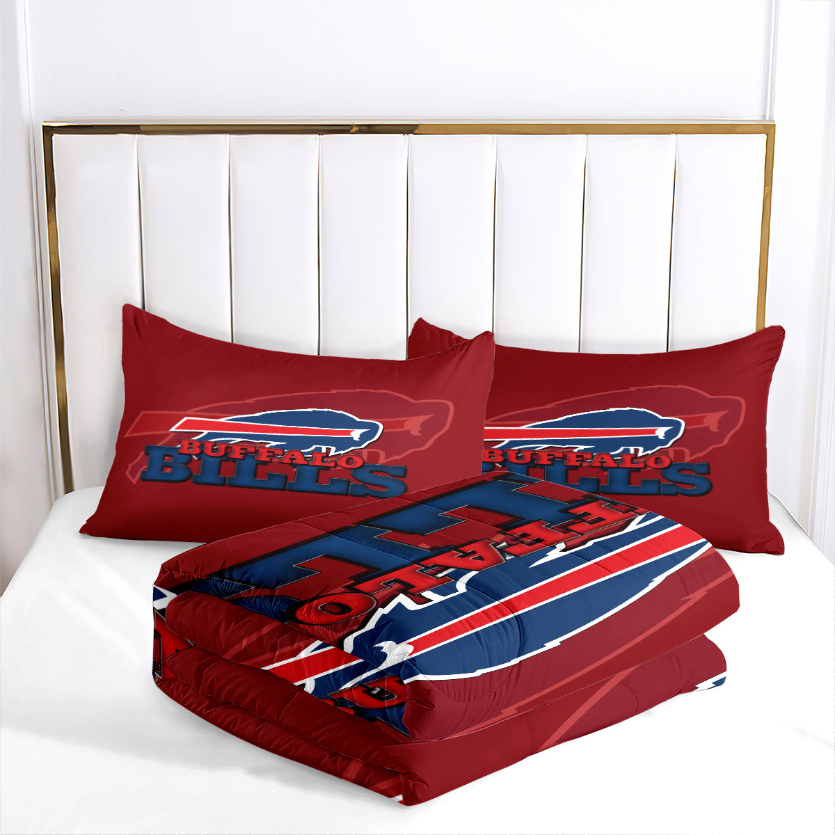 Buffalo Football Bills Comforter Pillowcase Sets Blanket All Season Reversible Quilted Duvet