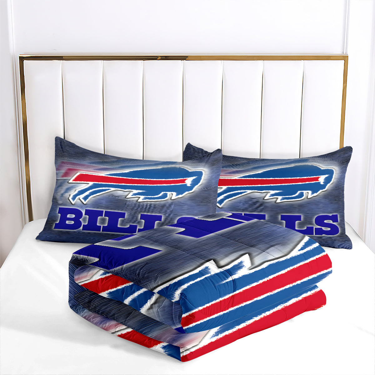 Buffalo Football Bills Comforter Pillowcase Sets Blanket All Season Reversible Quilted Duvet