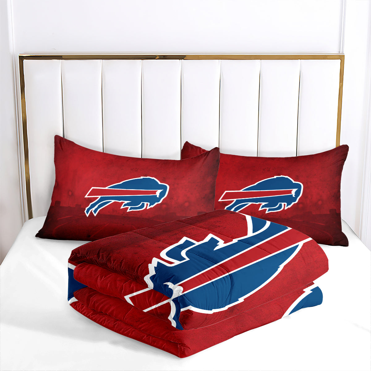 Buffalo Football Bills Comforter Pillowcase Sets Blanket All Season Reversible Quilted Duvet
