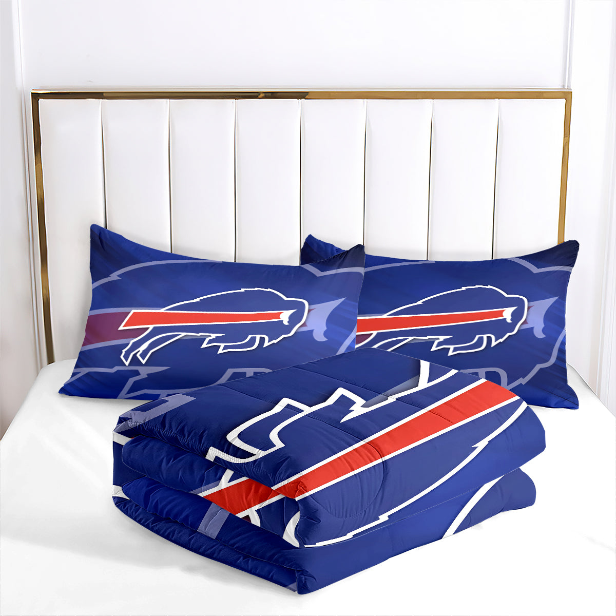 Buffalo Football Bills Comforter Pillowcase Sets Blanket All Season Reversible Quilted Duvet