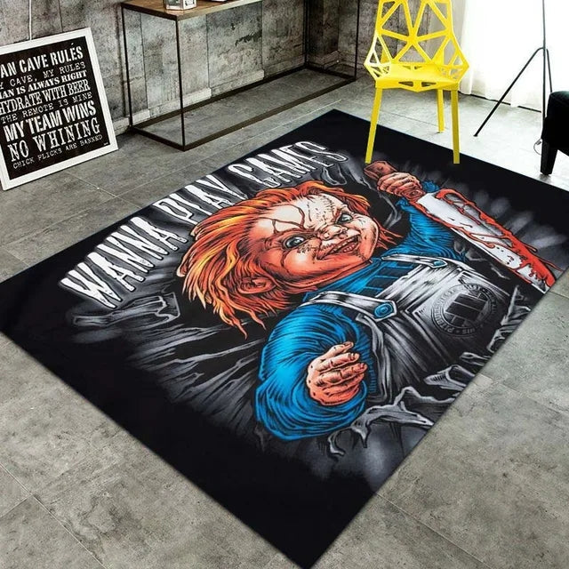 Chucky Horror Movie Carpet Living Room Bedroom Sofa Rug Door Mat