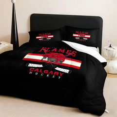 Calgary Flames Hockey League Comforter Pillowcase Sets Blanket All Season Reversible Quilted Duvet