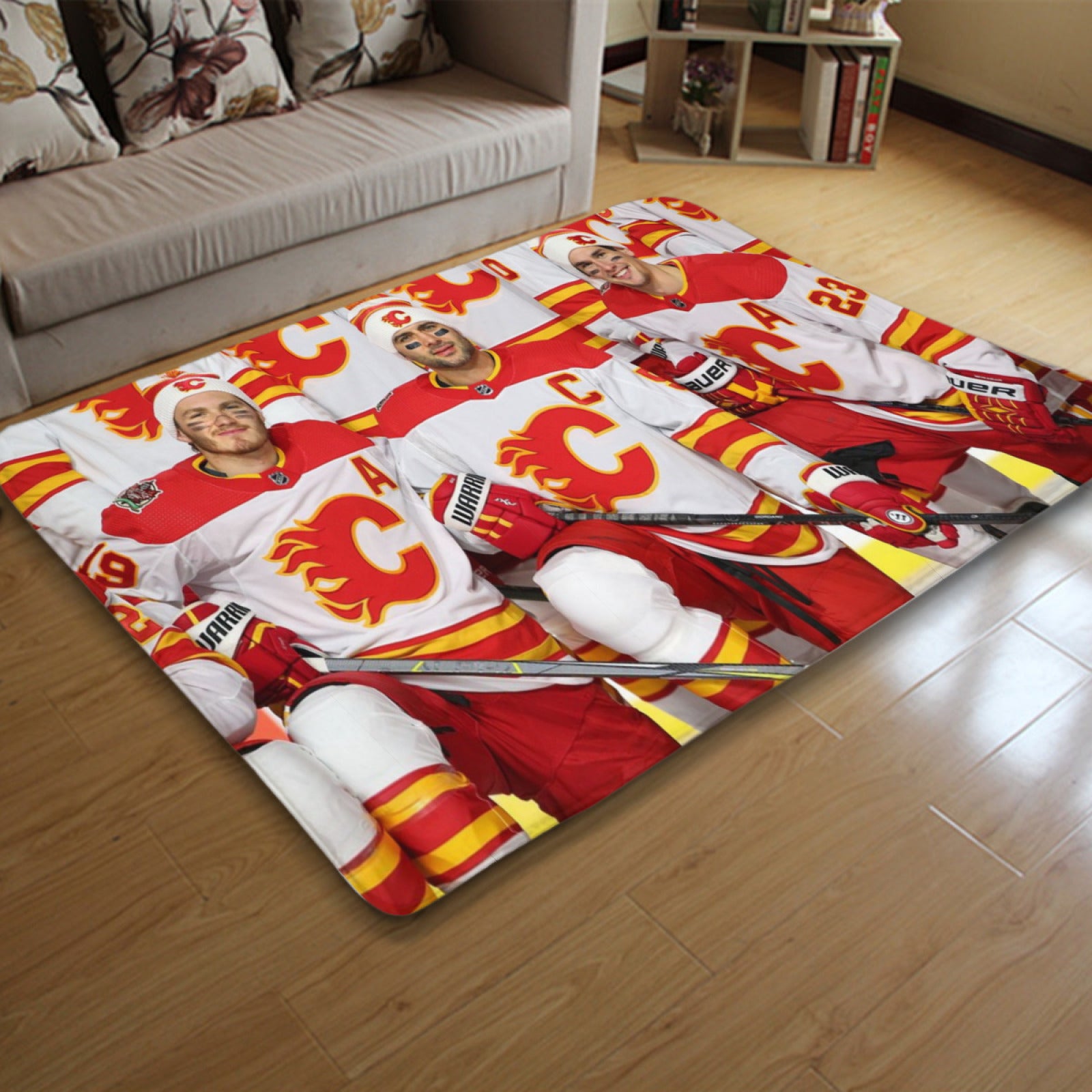 Calgary Flame Hockey League Carpet Living Room Bedroom Mats Kitchen Bathroom Rugs