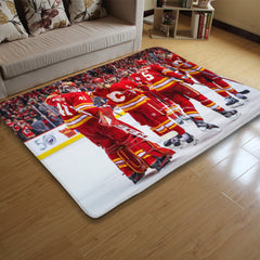 Calgary Flame Hockey League Carpet Living Room Bedroom Mats Kitchen Bathroom Rugs