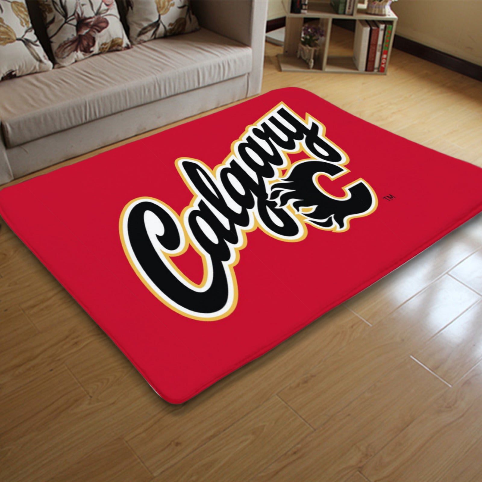 Calgary Flame Hockey League Carpet Living Room Bedroom Mats Kitchen Bathroom Rugs