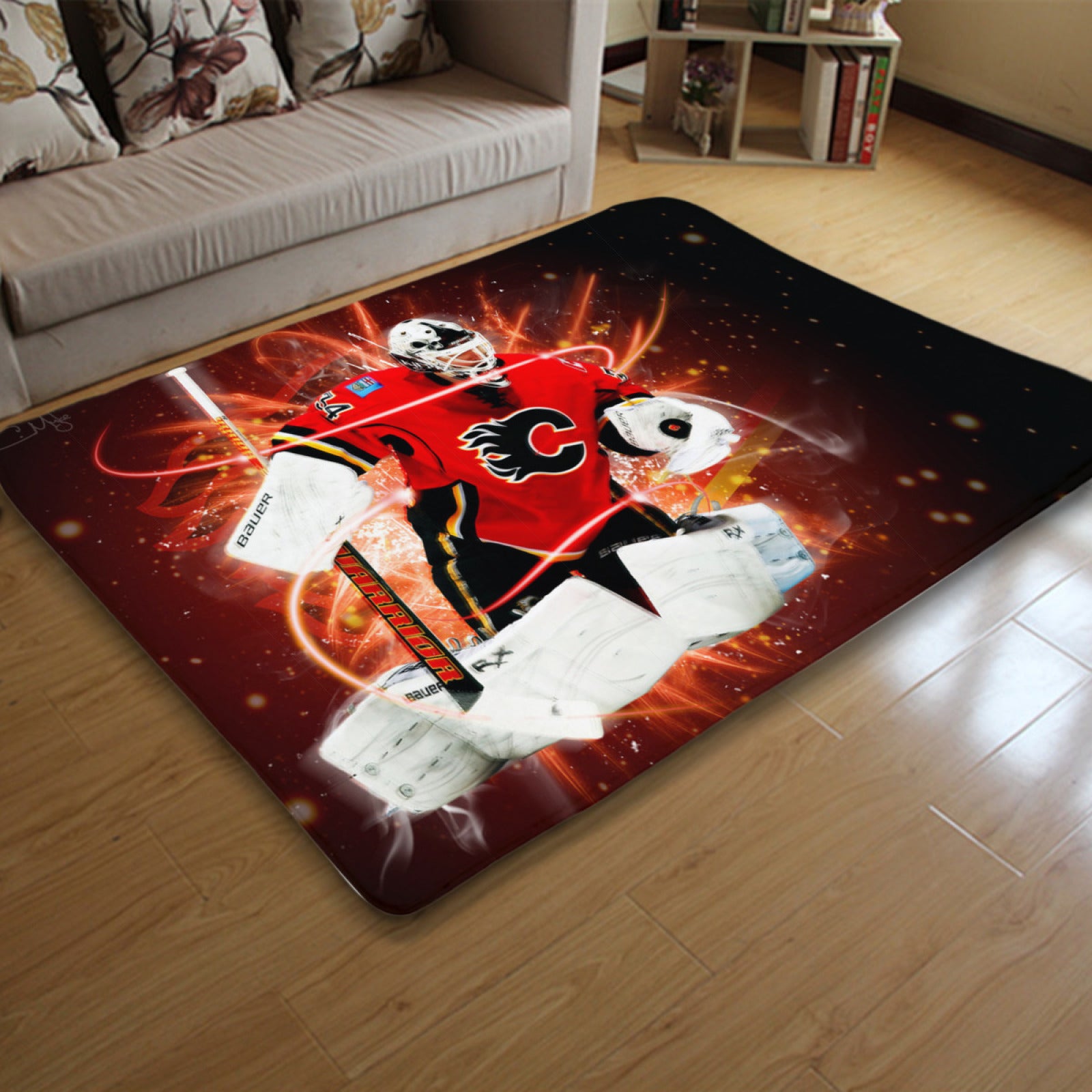 Calgary Flame Hockey League Carpet Living Room Bedroom Mats Kitchen Bathroom Rugs