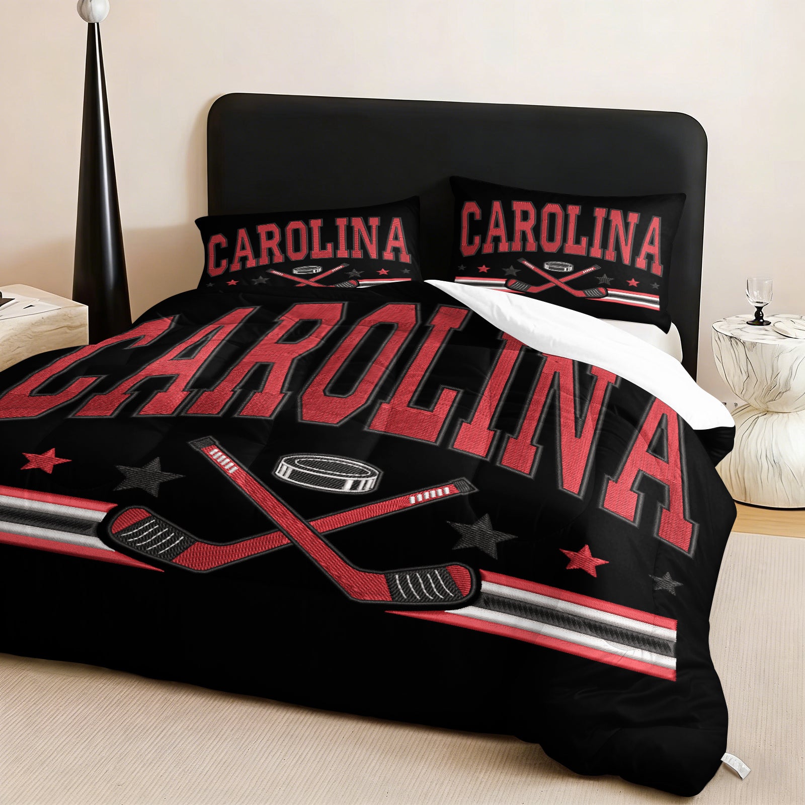 Carolina Hurricanes Hockey League Comforter Pillowcase Sets Blanket All Season Reversible Quilted Duvet