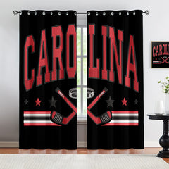 Carolina Hurricanes Blackout Curtains Drapes For Window Treatment Set