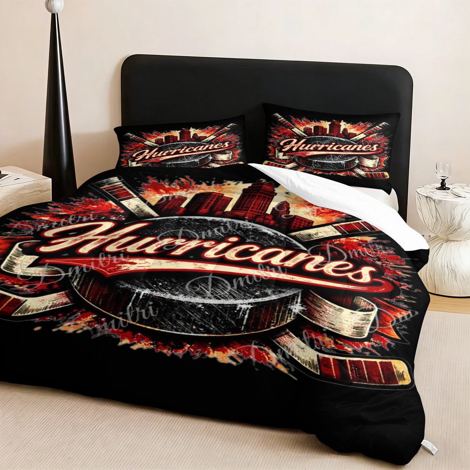 Carolina Hurricanes Hockey League Comforter Pillowcase Sets Blanket All Season Reversible Quilted Duvet