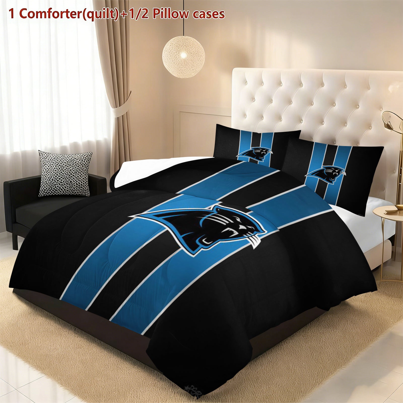 Carolina Panthers Comforter Pillowcase Sets Blanket All Season Reversible Quilted Duvet