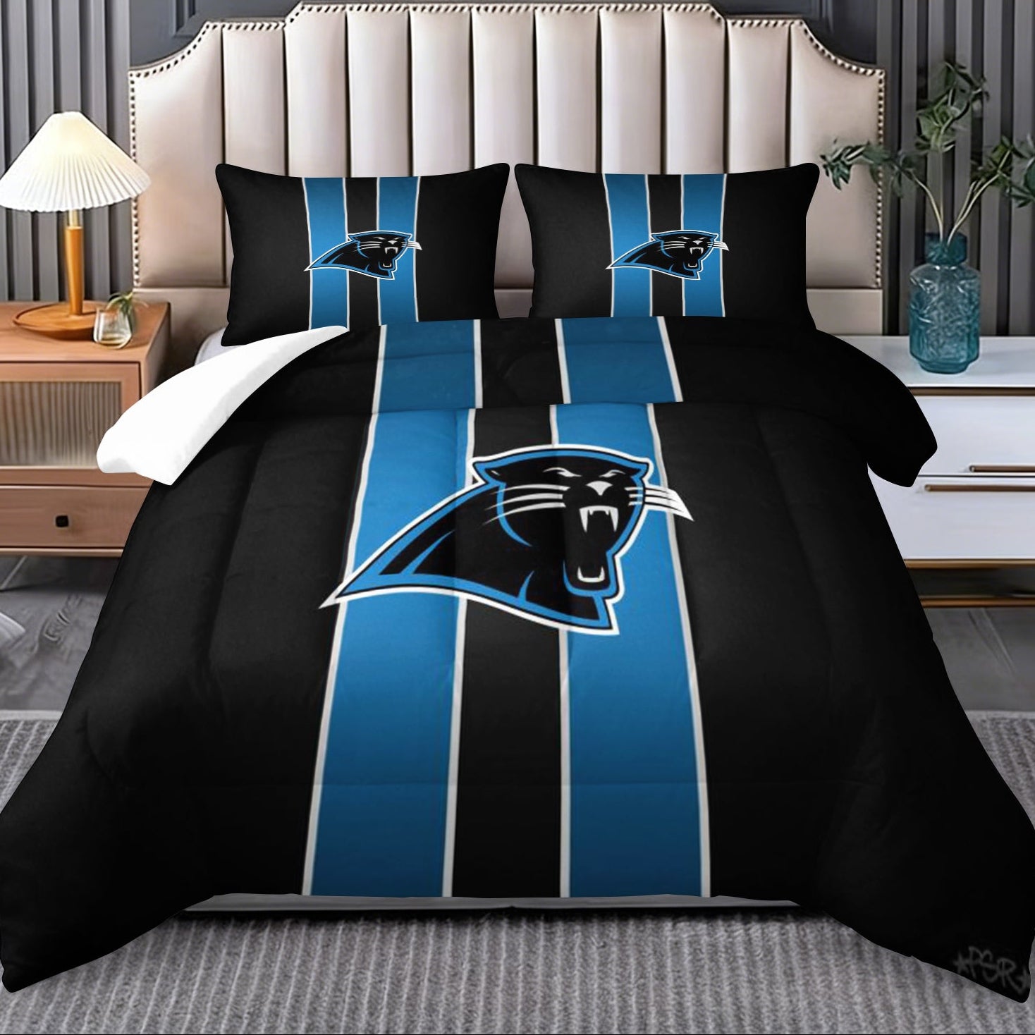 Carolina Panthers Comforter Pillowcase Sets Blanket All Season Reversible Quilted Duvet