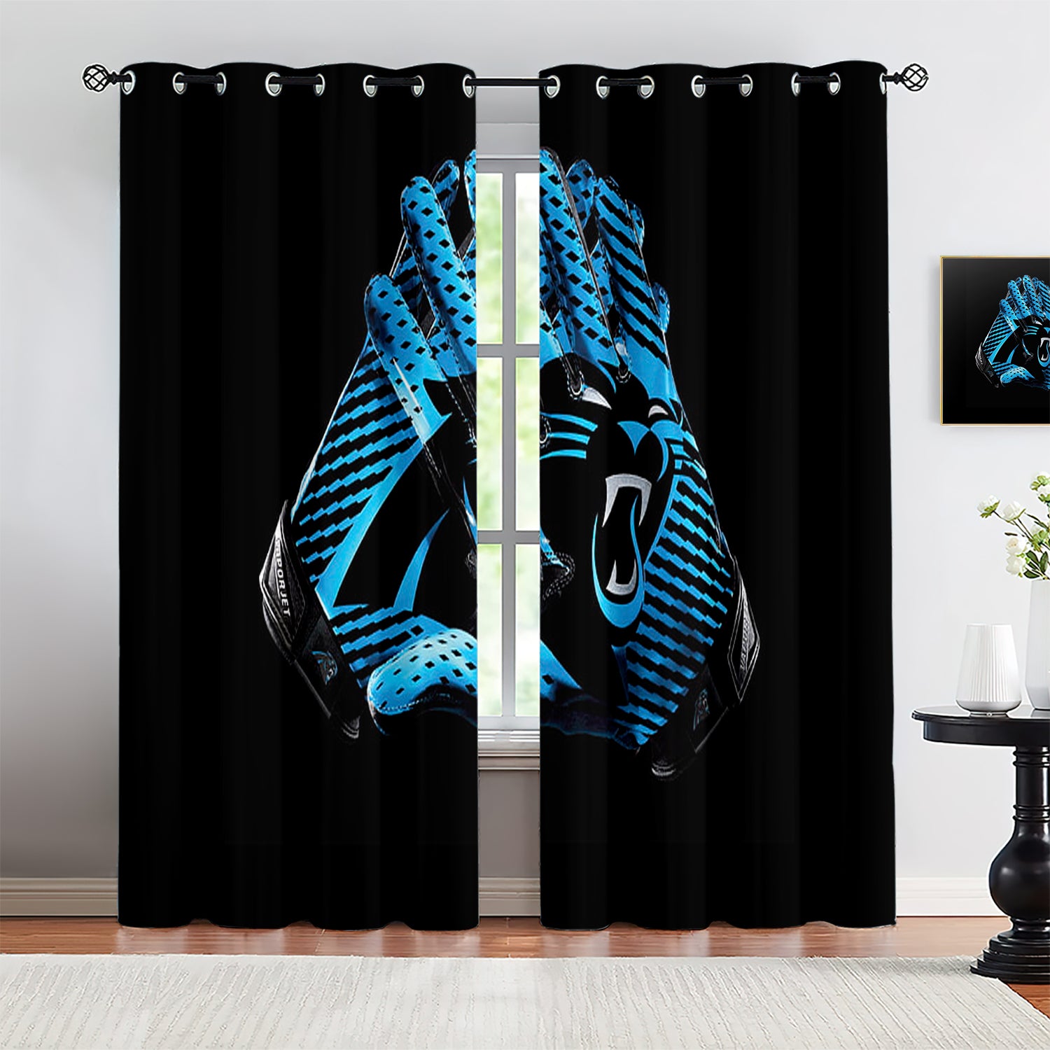 Carolina Panthers Blackout Curtains Drapes For Window Treatment Set