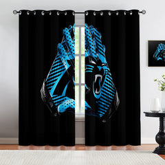 Carolina Panthers Blackout Curtains Drapes For Window Treatment Set