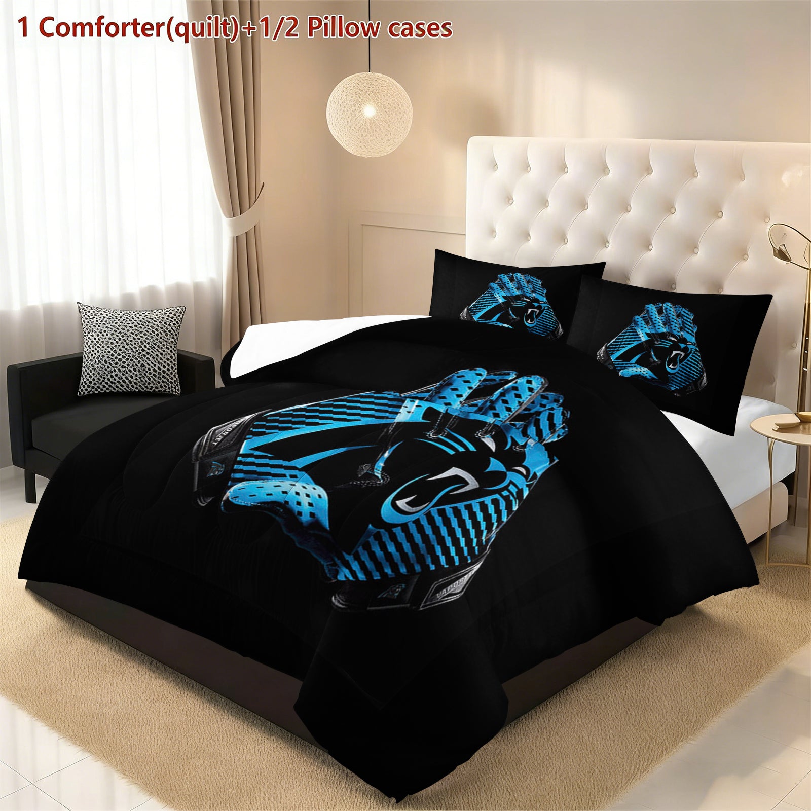 Carolina Panthers Comforter Pillowcase Sets Blanket All Season Reversible Quilted Duvet