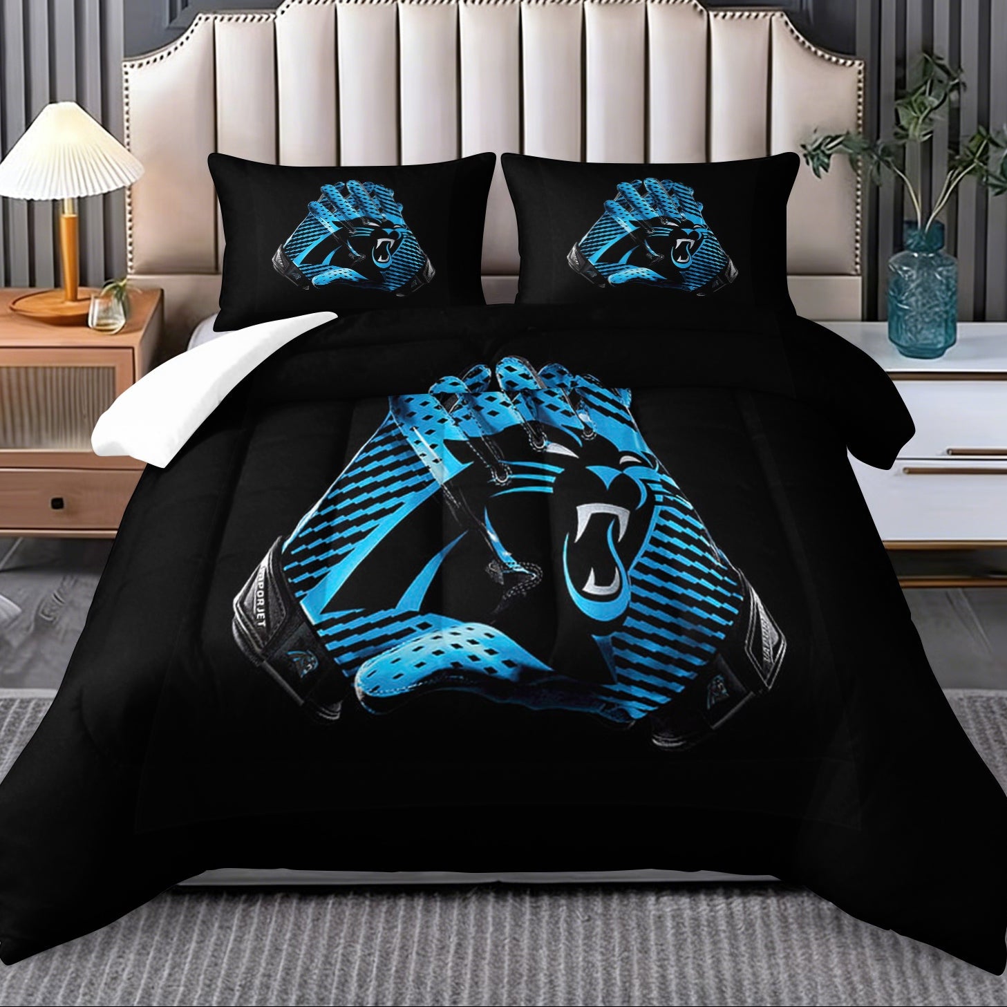 Carolina Panthers Comforter Pillowcase Sets Blanket All Season Reversible Quilted Duvet