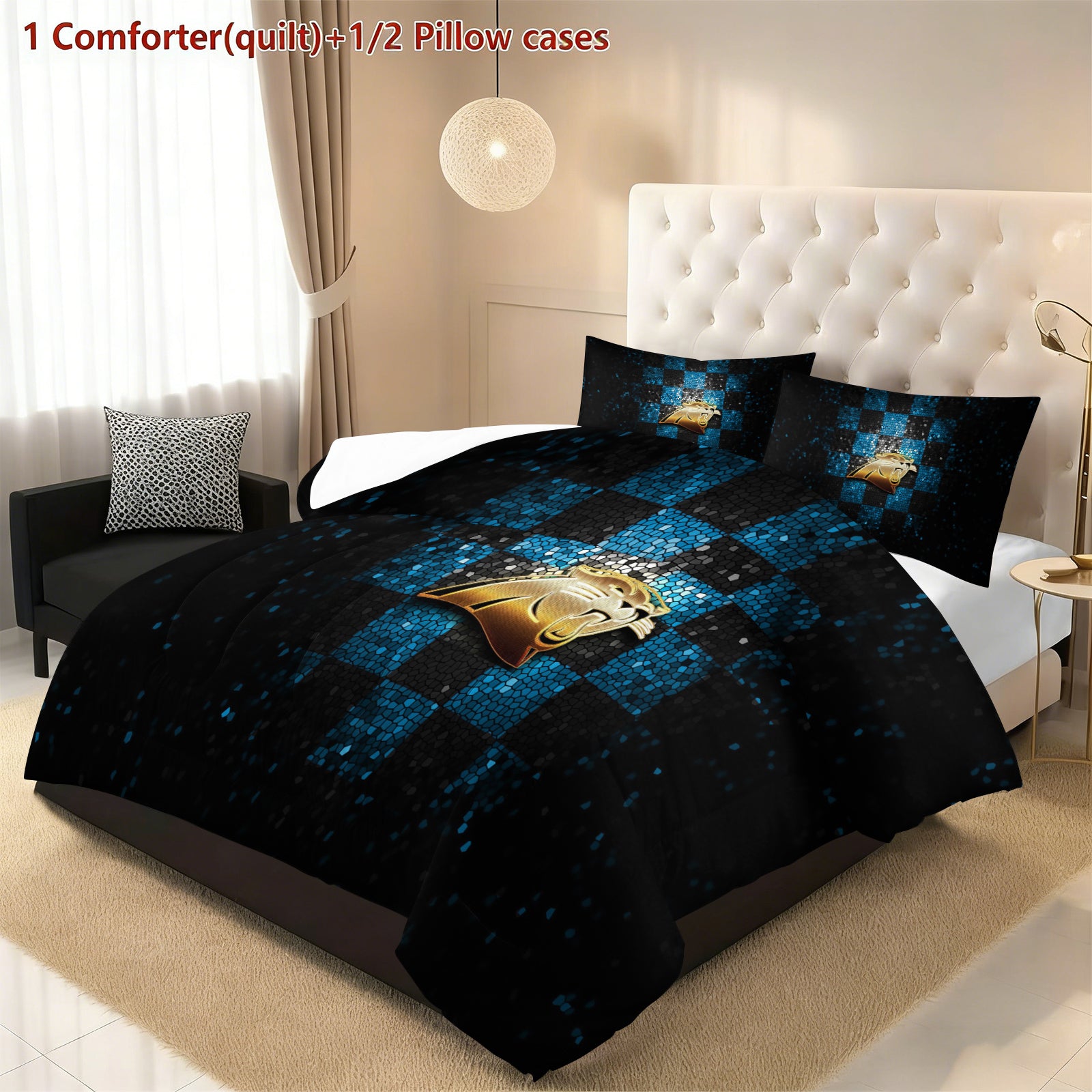 Carolina Panthers Comforter Pillowcase Sets Blanket All Season Reversible Quilted Duvet