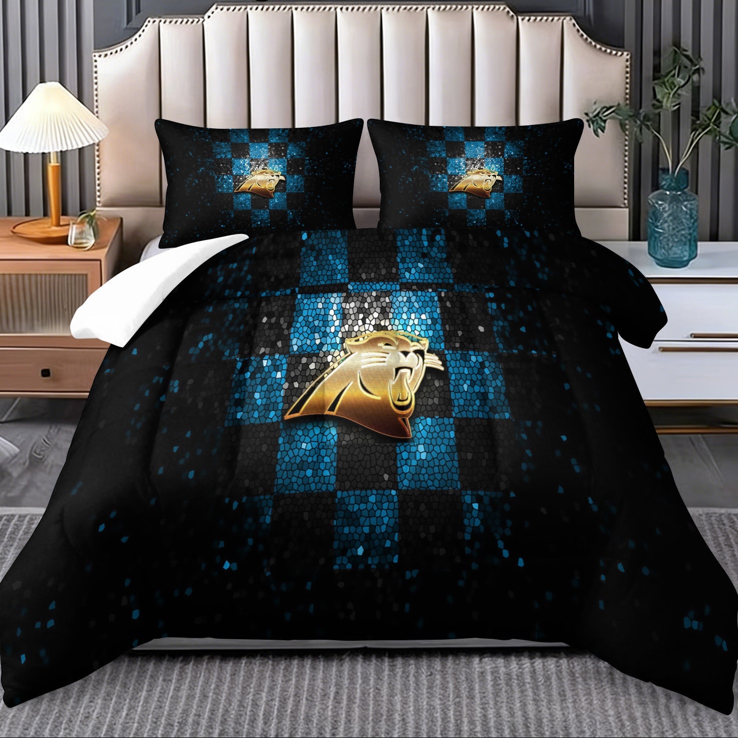 Carolina Panthers Comforter Pillowcase Sets Blanket All Season Reversible Quilted Duvet